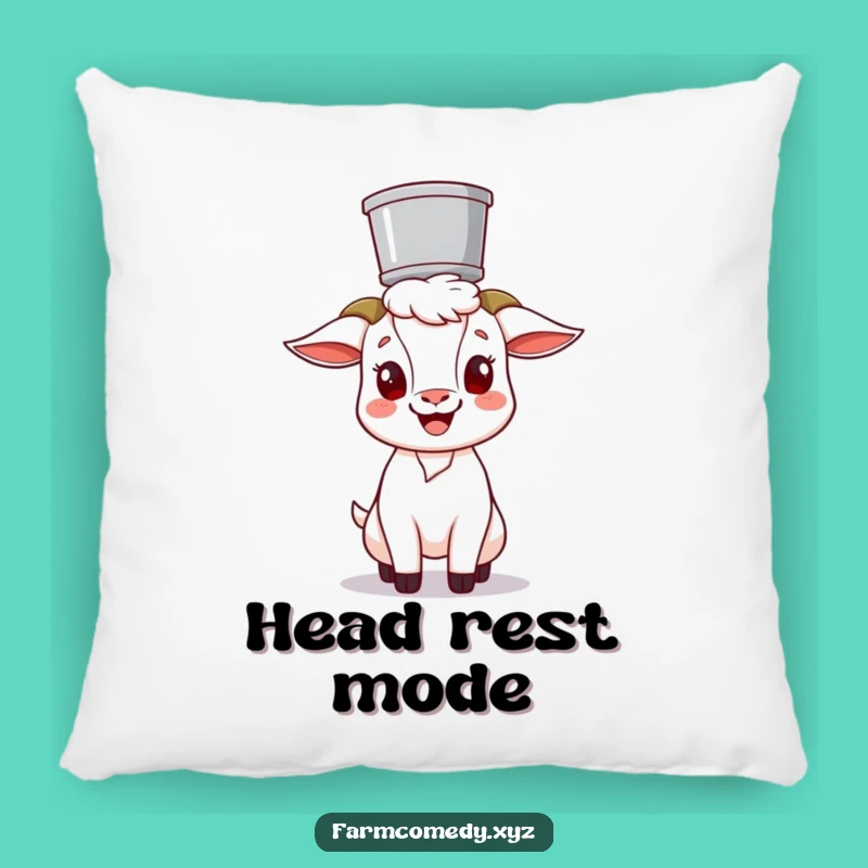Funny Goat Balancing Bucket Pillow: Cozy & Hilarious Farm Animal Accent Decor