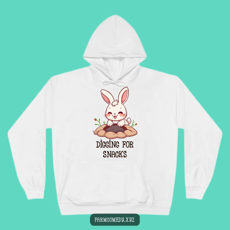Funny Rabbit Digging Hoodie: Joyful Bunny Hole Digger Comfort Gift
