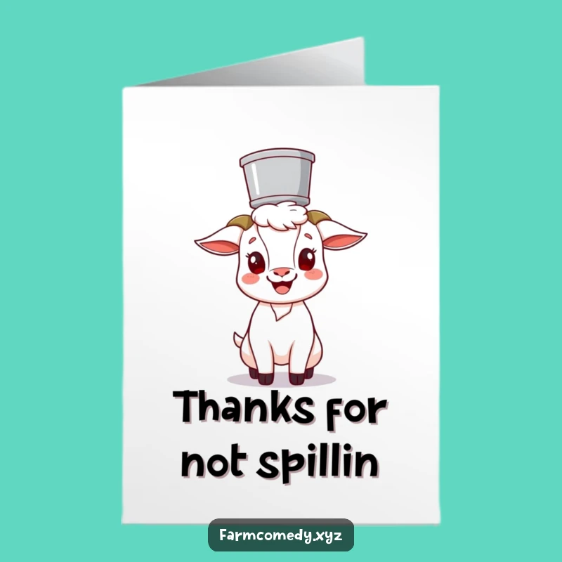 Funny Free Printable Goat Thank You Card: Bucket Head Downloadable Thanks!