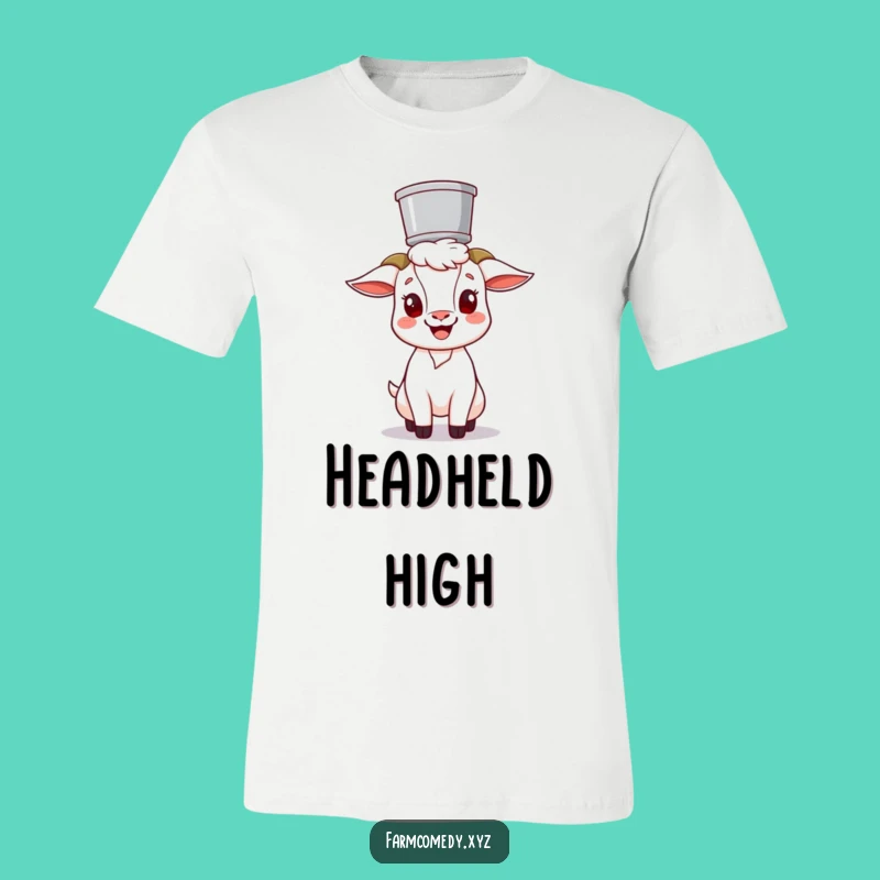 Funny Goat Balancing Bucket T-Shirt: Hilarious Farm Animal Tee for Goat Enthusiasts