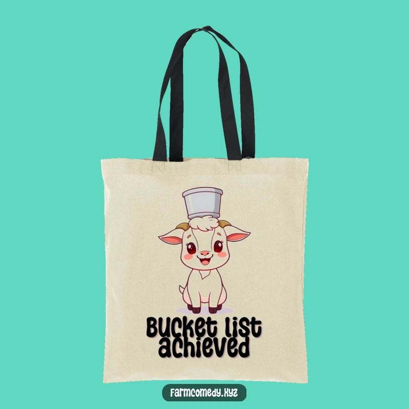 Funny Goat Balancing Bucket Tote Bag: Stylish & Hilarious Farm Animal Carry-All